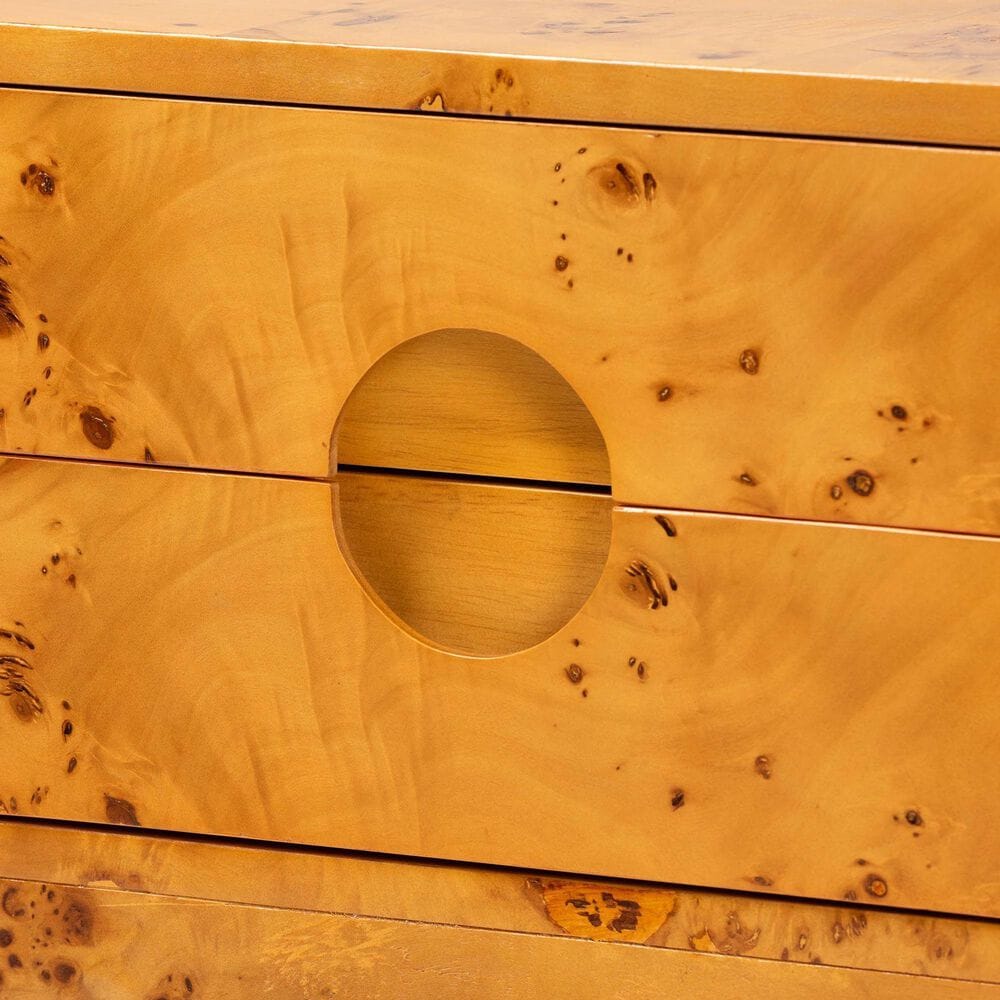 Baxton Studio Kayla 2-Drawer Nightstand in Light Mappa Burl, , large