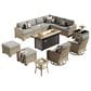 HOMLUX 13-Piece Patio Conversation Set with 54" Fire Pit Table in Dark Gray, , large