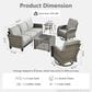 HOMLUX 5-Piece Outdoor Conversation Set in Dark Gray, , large