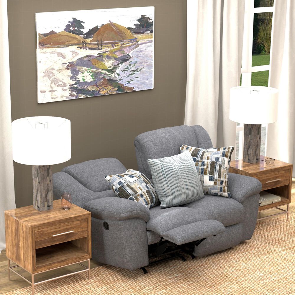 Catnapper Trifecta Manual Reclining Rocking Loveseat in Smoke, , large