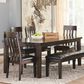 Ashley Haddigan Rectangular Dining Room Extension Table in Dark Brown, , large