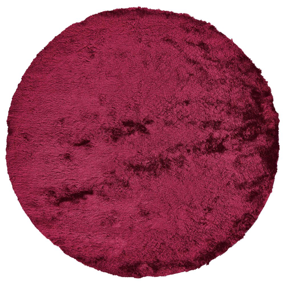 Feizy Indochine 10" Round Cranberry Area Rug, , large