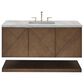 James Martin Vanities Marcello 48" Wall Mounted Single Bathroom Vanity in Chestnut with 3 cm Victorian Silver Quartz Top and Rectangular Sink, , large