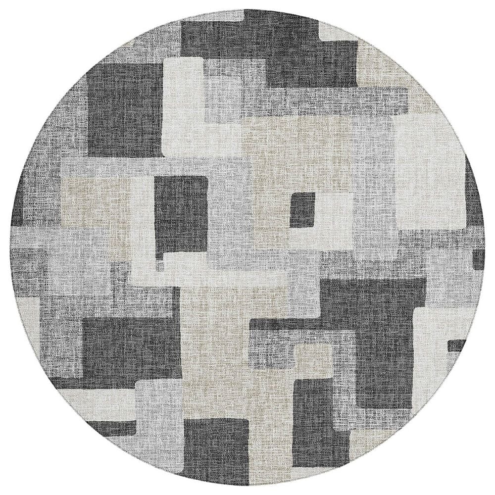 Dalyn Rug Company Portico PO3 Gray 8" Round Area Rug, , large