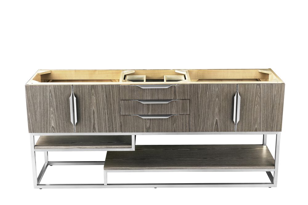 James Martin Columbia 72" Double Bathroom Vanity in Ash Gray