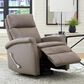 Simeon Collection Manual Leather Swivel Glider Recliner in Graphite, , large