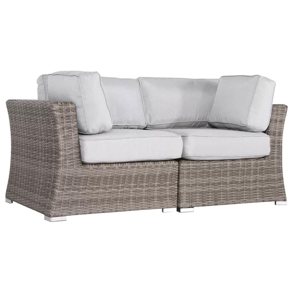 Hearth and Haven 66" Outdoor Loveseat with Cushions in Grey Mix, , large