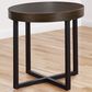Steve Silver Furniture Yukon Round End Table in Walnut and Black, , large