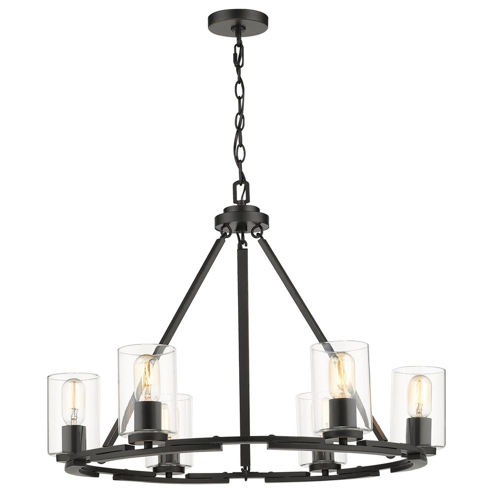Golden Lighting Monroe 6-Light Chandelier in Matte Black and Gold, , large