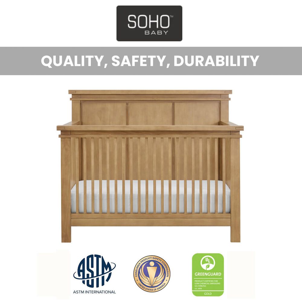 Oxford Baby Mystic 4-In-1 Convertible Crib in Honey, , large