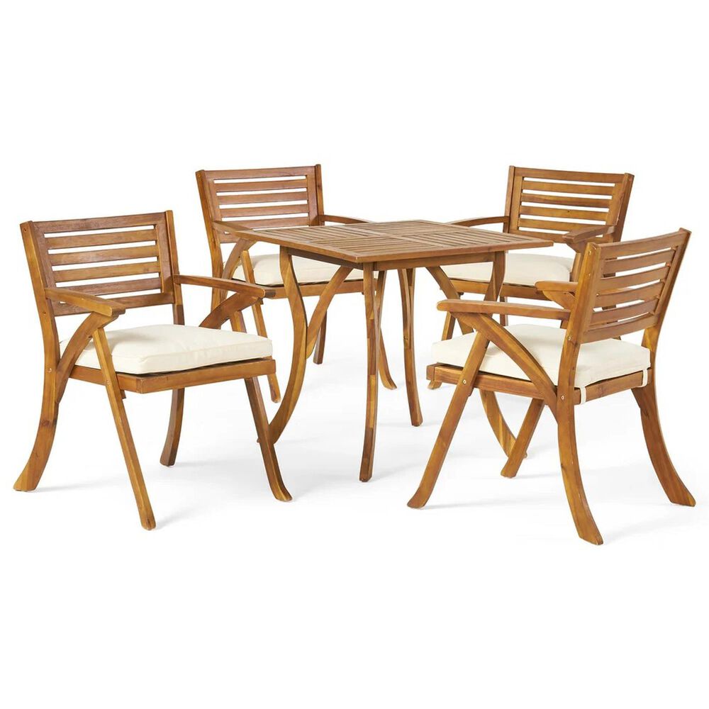Hearth and Haven Hermosa 5-Piece Outdoor Dining Set in Cream, , large