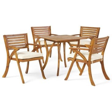 Hearth and Haven Hermosa 5-Piece Outdoor Dining Set in Cream, , large
