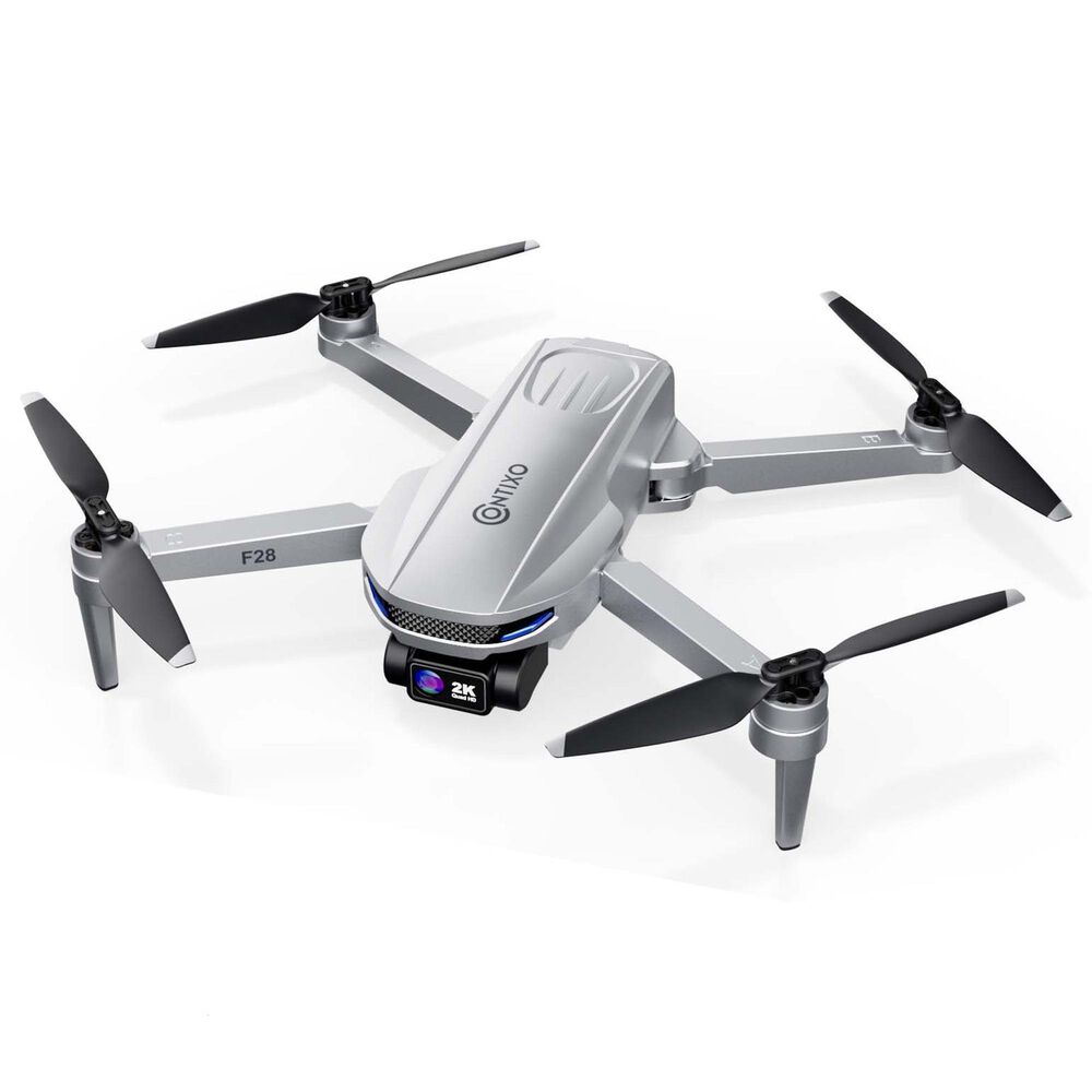 Contixo F28 Stratus 2K GPS Drone with Intelligent Flight Modes and Carrying Case in Silver, , large