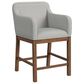Mayberry Hill Glinda Upholstered Arm Chair with Light Grey Fabric in Brown, , large