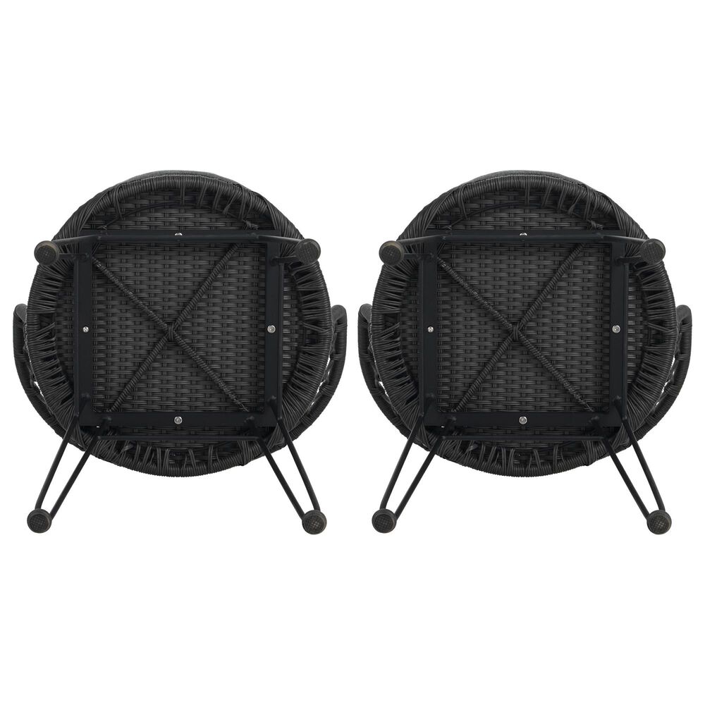 Hearth and Haven Tavon Patio Chair with Gray Cushion in Gray &#40;Set of 2&#41;, , large