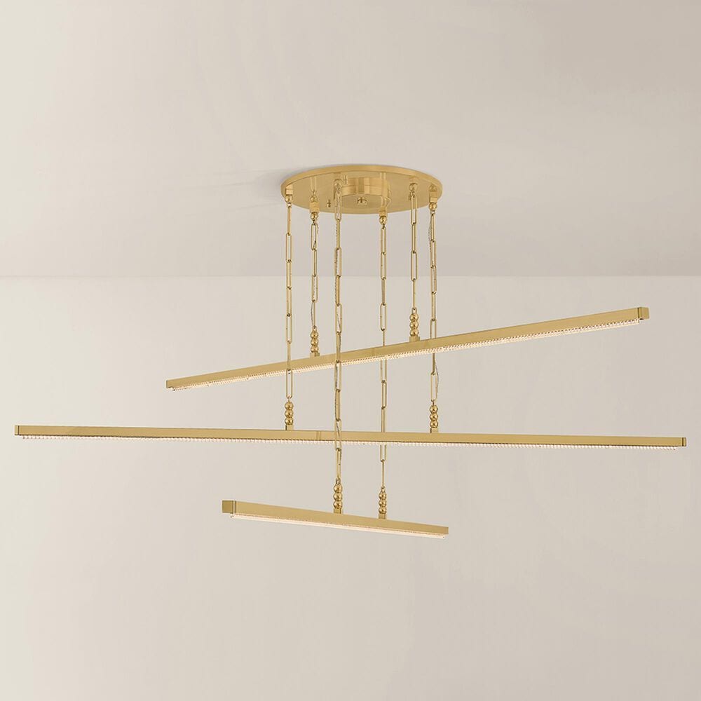Corbett Lighting Cortina 3-Light Chandelier in Vintage Brass, , large