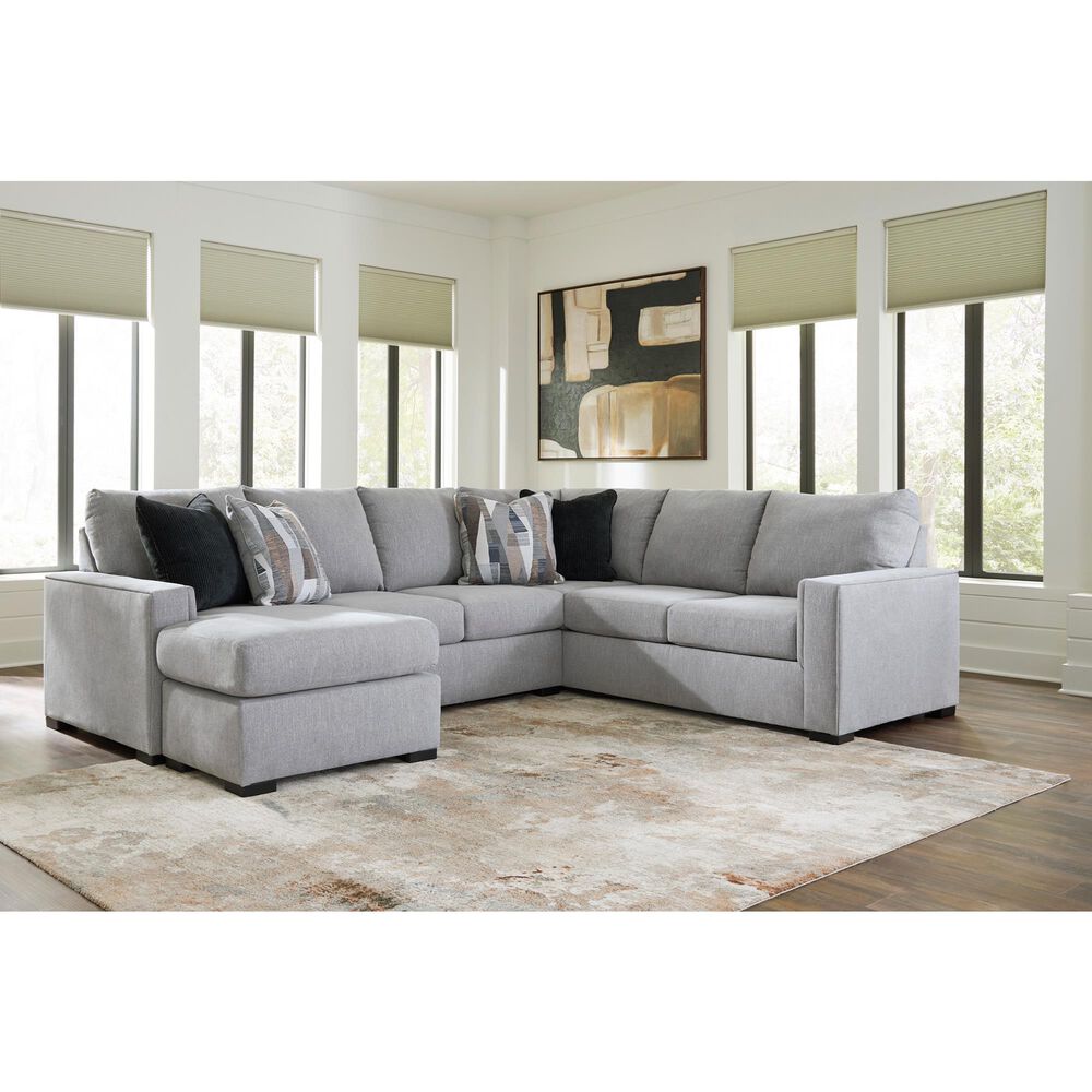 Ashley Lakepoint 2-Piece U-Shaped Sectional with Left-Facing Chaise in Nickel, , large