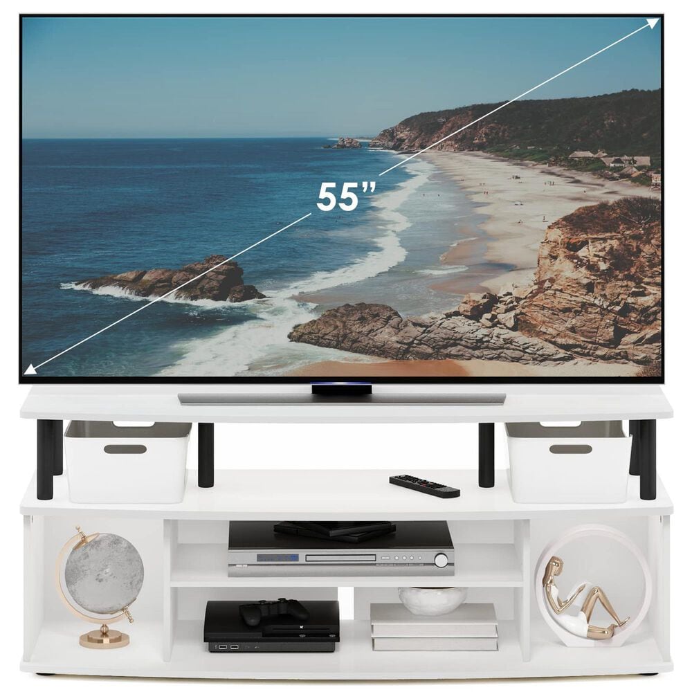 HOMLUX 47.2" Large Entertainment Center Stand for TV up to 55" in White and Black, , large