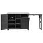 HOMLUX 78.3" Outdoor Kitchen Island with Foldable Grill Table in Black and Stainless Steel, , large