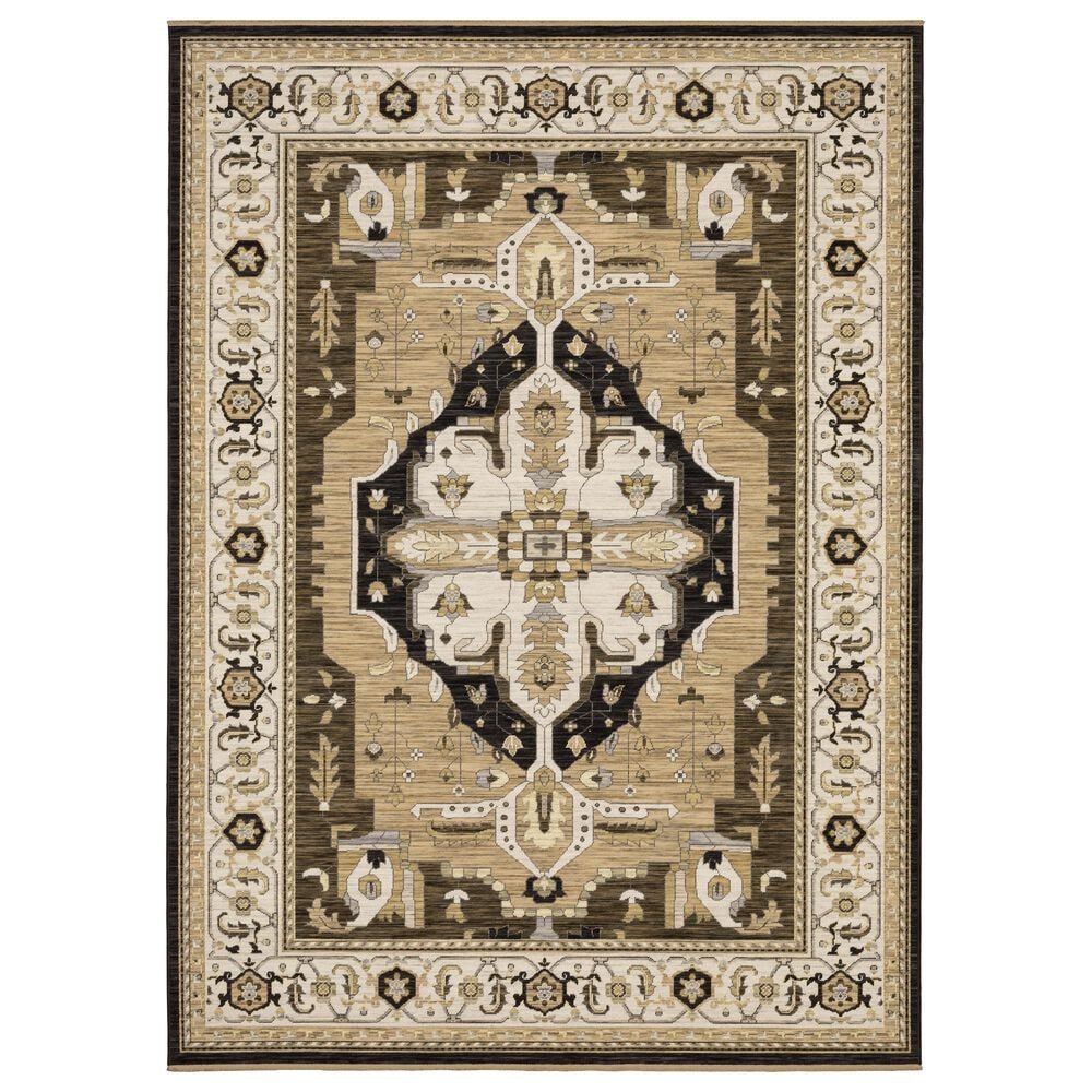 Oriental Weavers Acacia ACA08 Tan and Black 2" x 3" Area Rug, , large