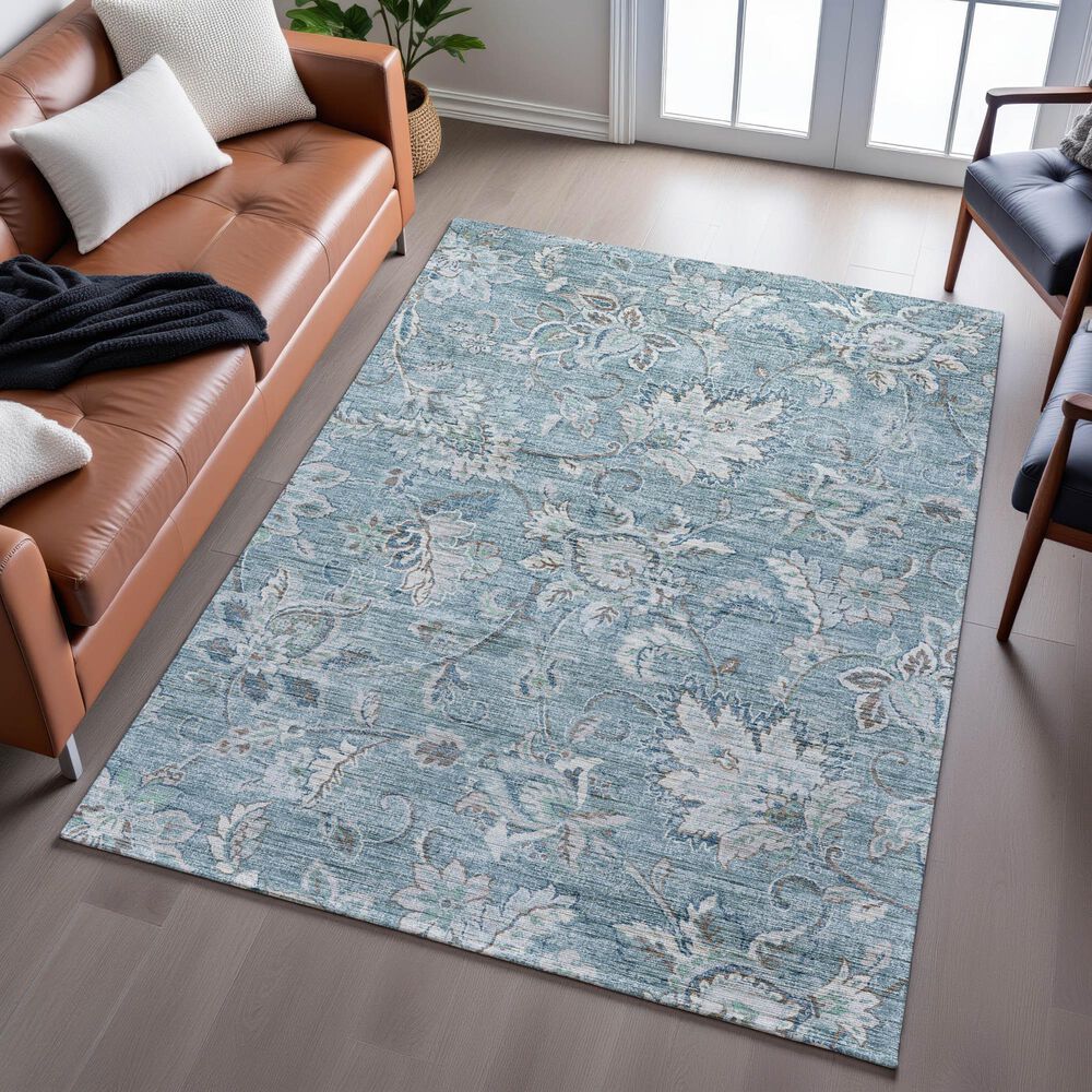 Dalyn Rug Company Silk Road Baltic, Sky, Denim, Ivory and Gray 3&#39; x 5&#39; Area Rug, , large