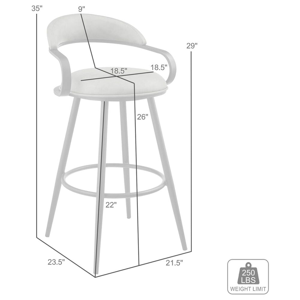 Armen Living Gardenia Swivel Counter Stool in Black, , large