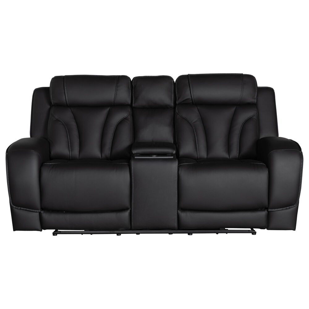 Interlochen Power Reclining Loveseat with Power Headrest in Blanca Jet Black, , large