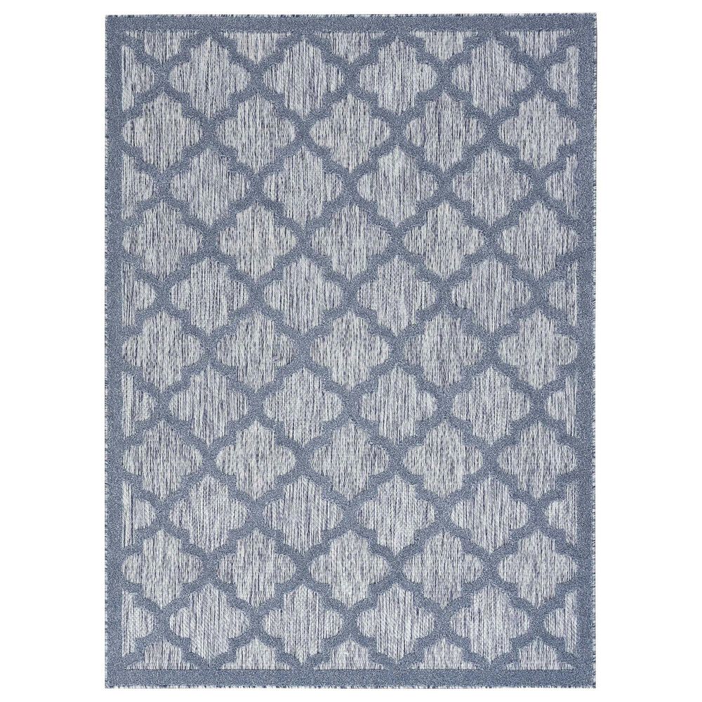 Nourison Easy Care 2" x 4" Denim Blue Indoor/Outdoor Area Rug, , large
