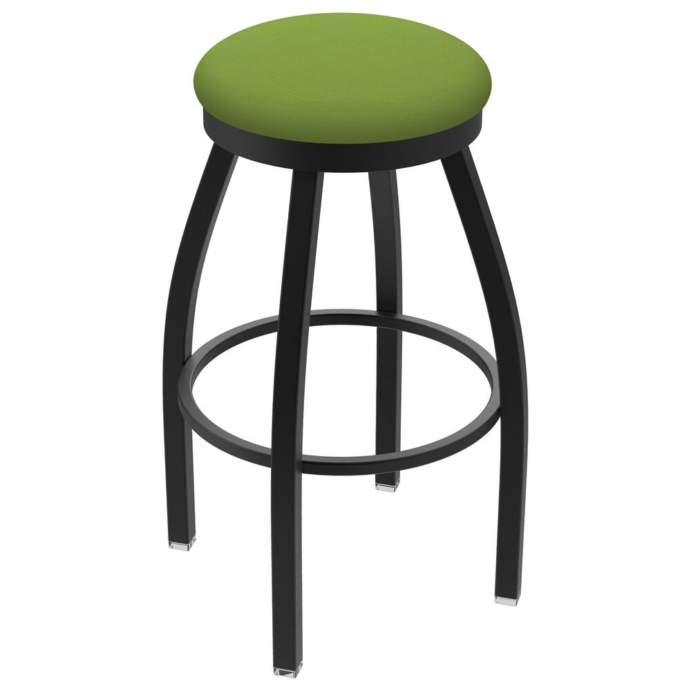 Holland Bar Stool 802 Misha 25" Swivel Counter Stool with Black Wrinkle and Canter Kiwi Green Seat, , large