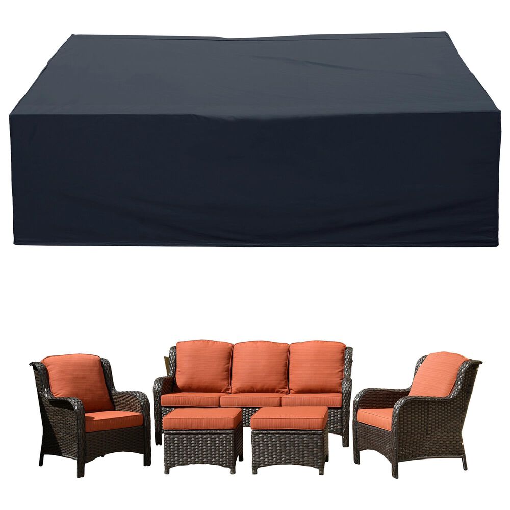 HOMLUX 90" Waterproof Patio Cover with Adjustable Drawstring in Black, , large