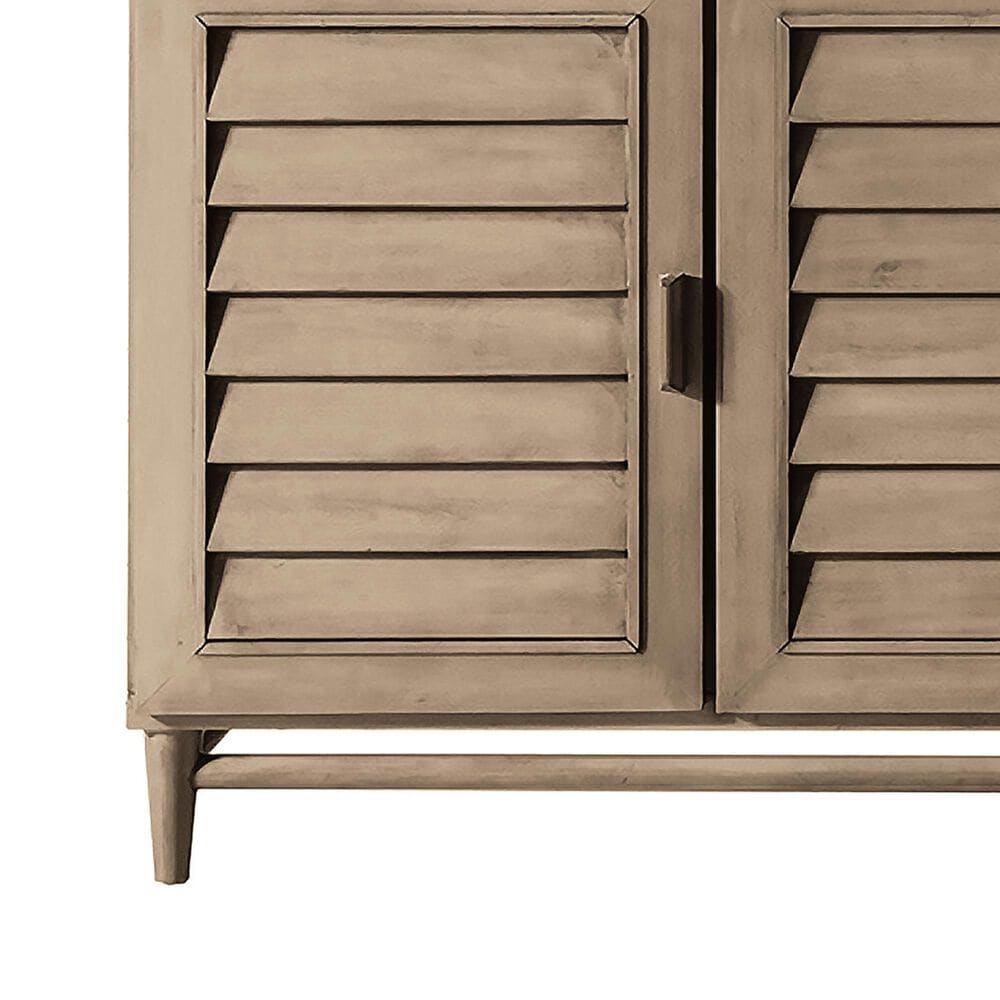 James Martin Vanities Portland 48&quot; Single Bathroom Vanity in Whitewashed Walnut with 3 cm Lime Delight Quartz Top and Rectangular Sink, , large