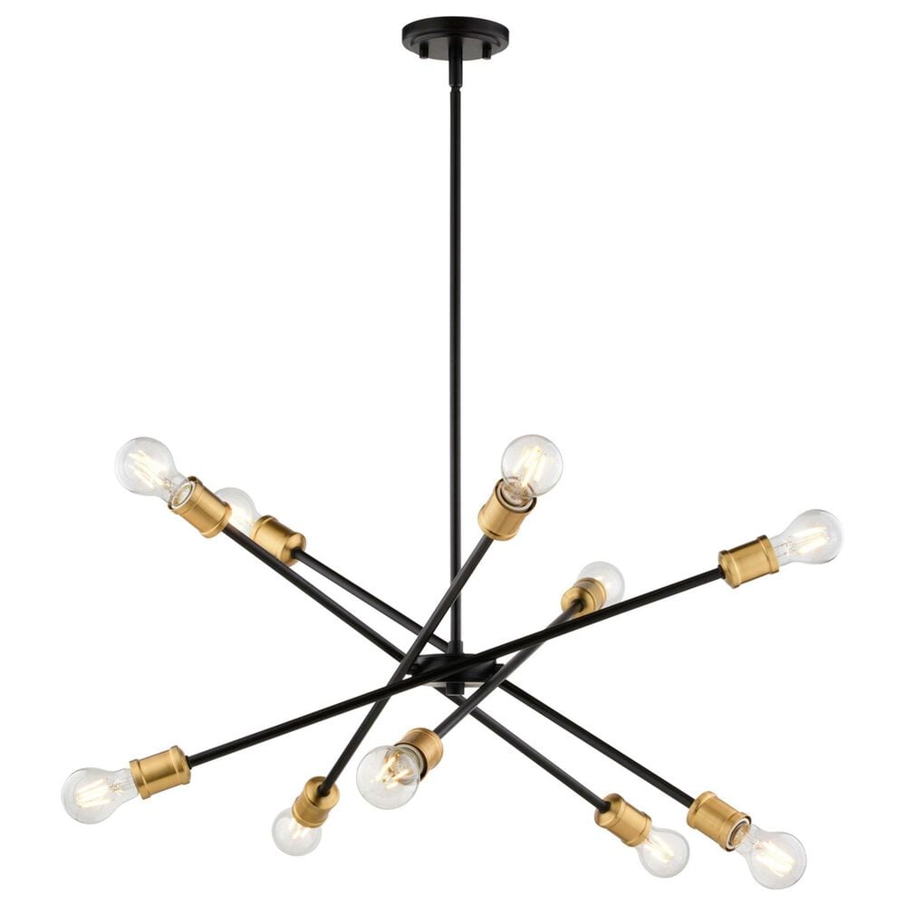 Vaxcel International Co. Ltd. Gresham 10-Light Chandelier in Antique Gold with Matte Black, , large