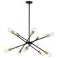 Vaxcel International Co. Ltd. Gresham 10-Light Chandelier in Antique Gold with Matte Black, , large