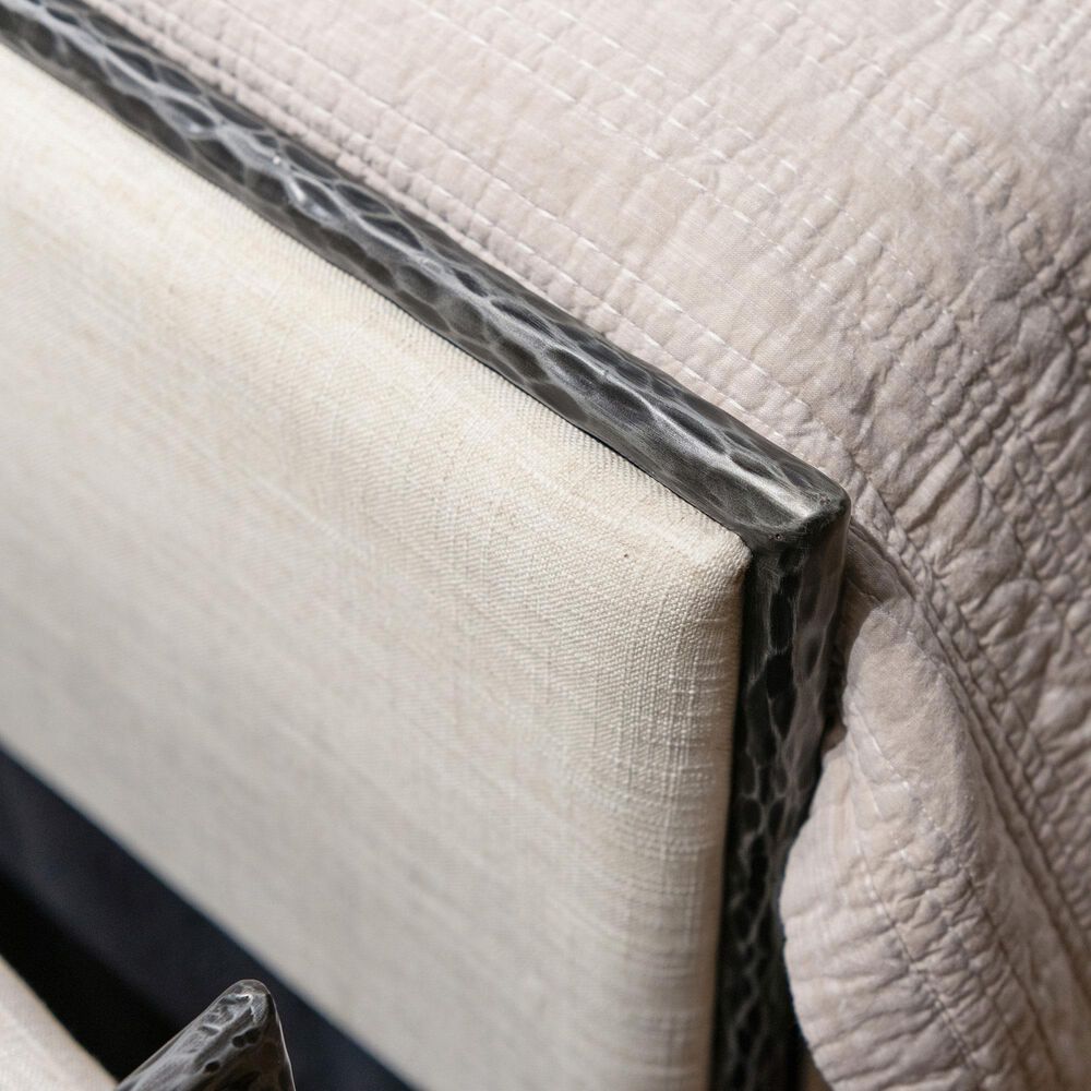 Furniture of America Lalia Queen Upholstered Panel Bed with Padded Headboard in Matte Grey, , large