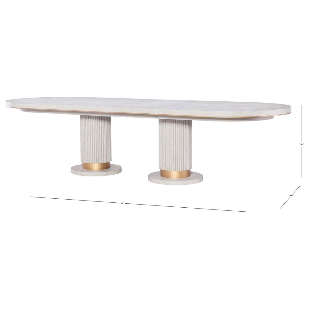 Legacy Classic Miramar 7-Piece Rectangular Dining Set in Oyster and Muted Brass, , large