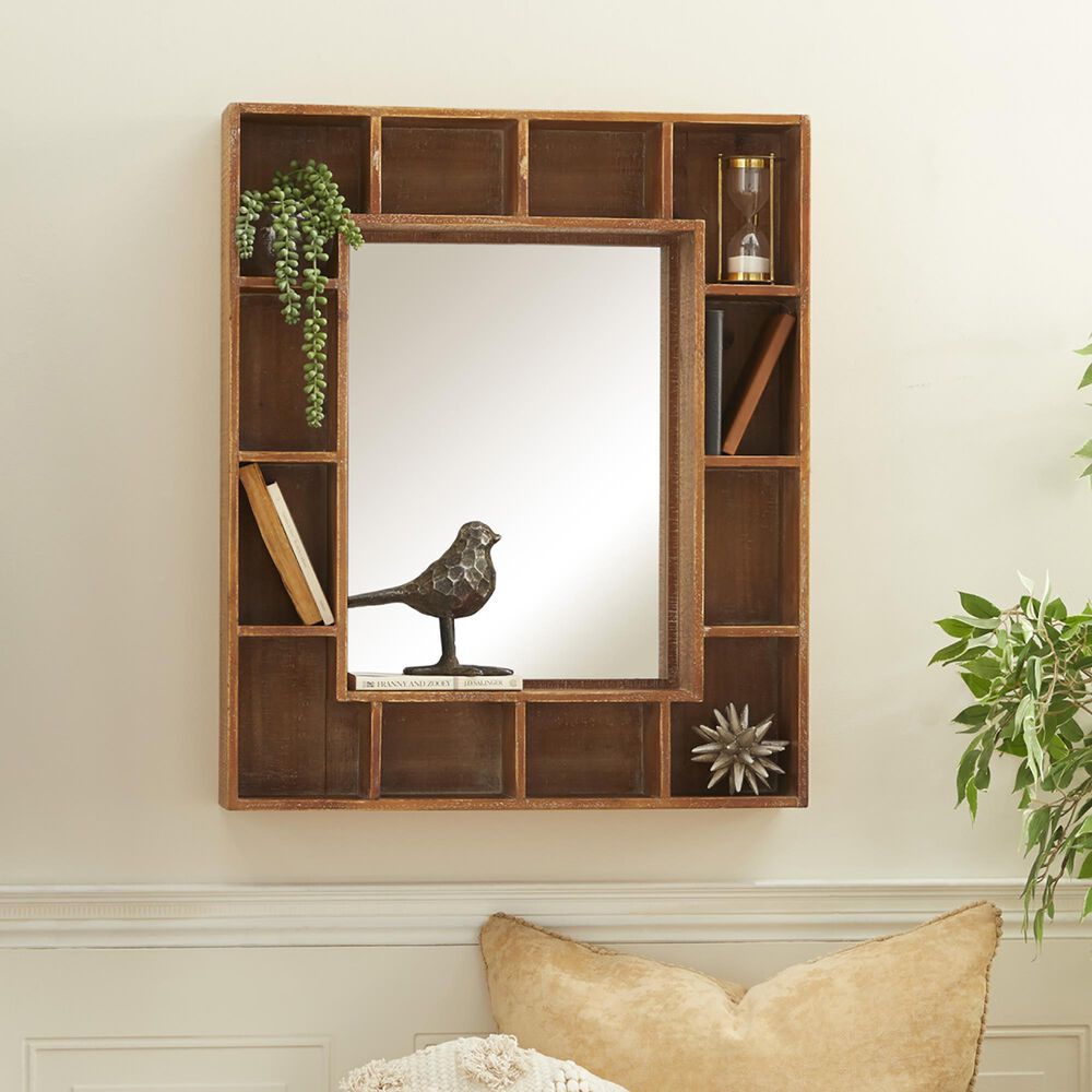 Maple and Jade 24&quot; x 29&quot; Wall Mirror in Brown, , large