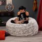 Jaxx Saxx 4" Round Bean Bag in Silver Fox, , large