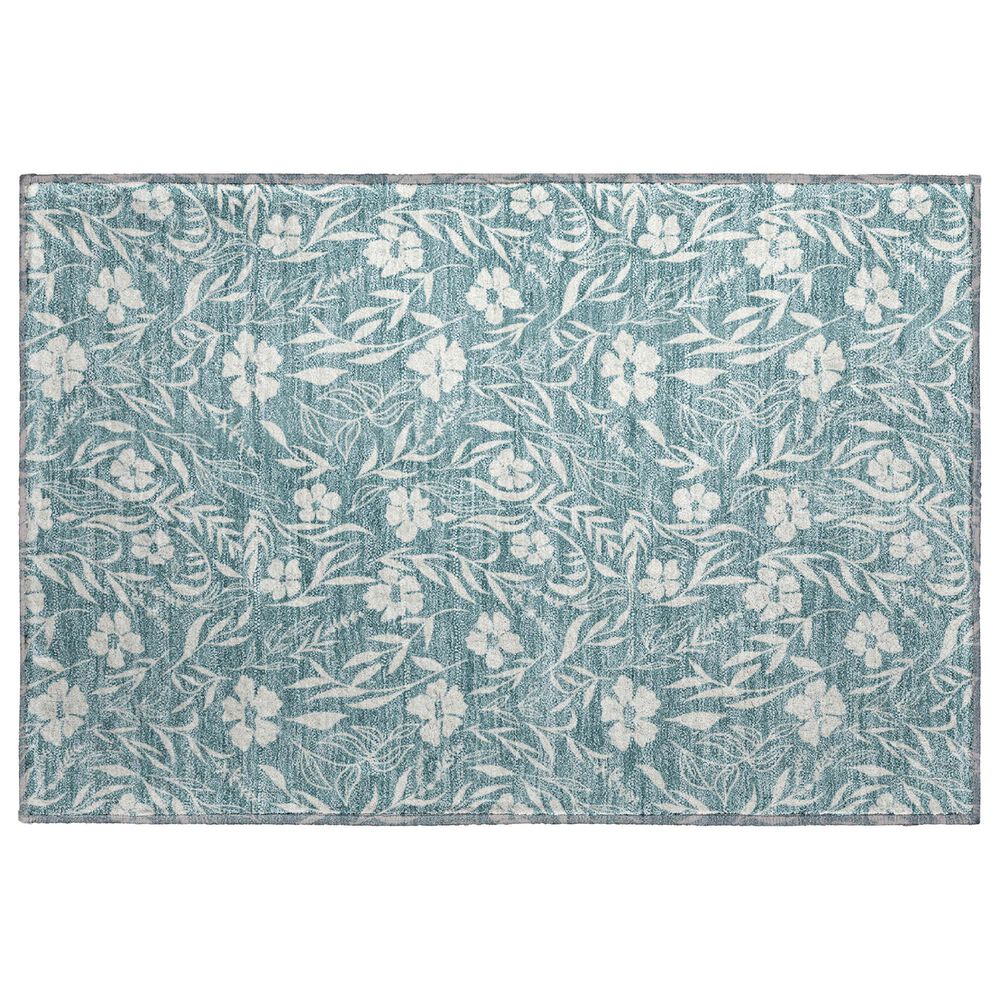 Dalyn Rug Company Soft Essentials Floral Teal 1"8" x 2"6" Indoor/Outdoor Area Rug, , large