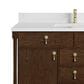 James Martin Kinnsden 48" Single Bathroom Vanity in Sable Oak with Single Hole 3 cm White Zeus Silestone Top and Rectangular Sink, , large