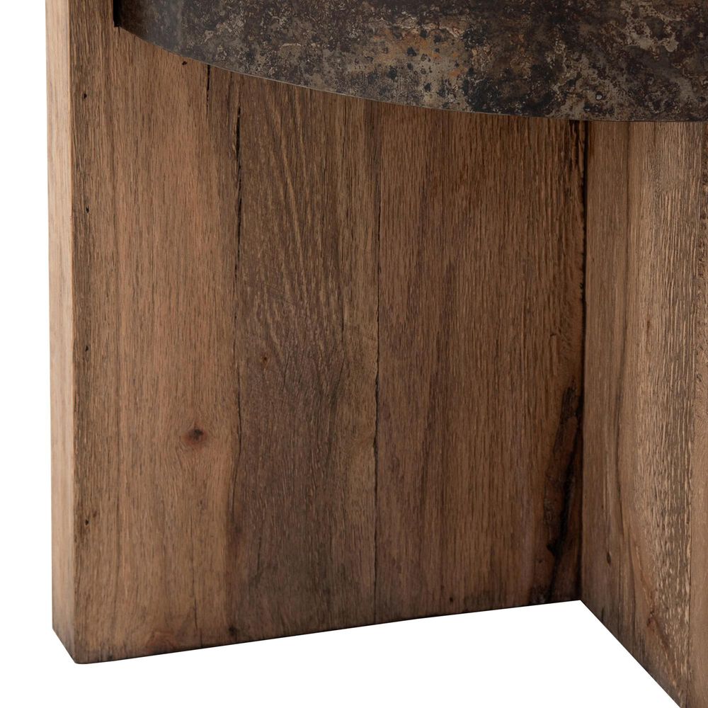 Four Hands Bingham End Table in Rustic Oak and Distressed Iron, , large
