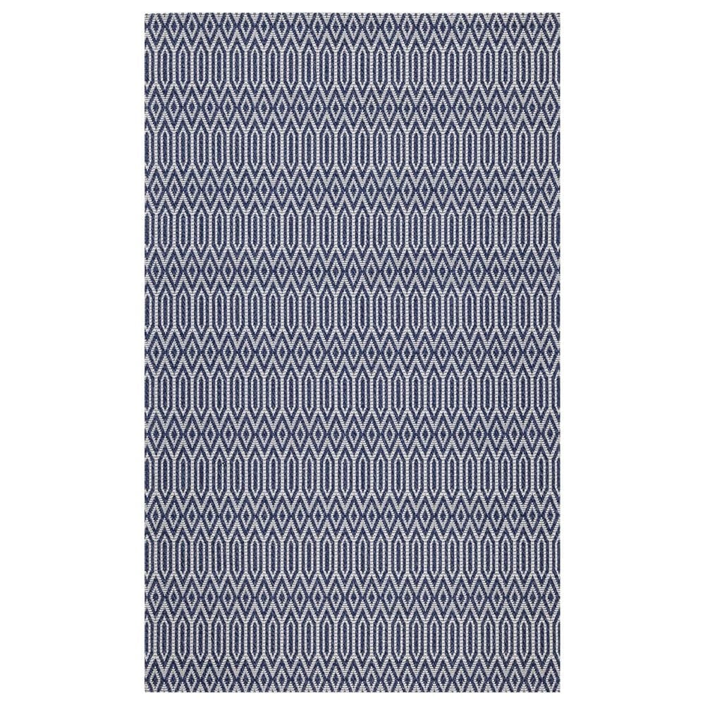 Safavieh Martha Stewart Cotton MSR405M 8" x 10" Blue and Grey Area Rug, , large