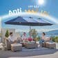 HOMLUX 15" Outdoor Market Umbrella with RGB Lights and Sandbags Base in Navy Blue, , large