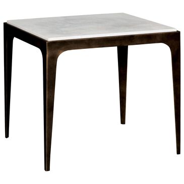 Vanguard Furniture Hancock Side Table in French Brass and Honed Agaria, , large