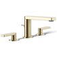 Kohler Composed Widespread Bathroom Sink Faucet in Vibrant French Gold, , large