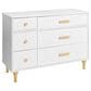 Babyletto Lolly 6 Drawer Double Dresser in White and Natural, , large