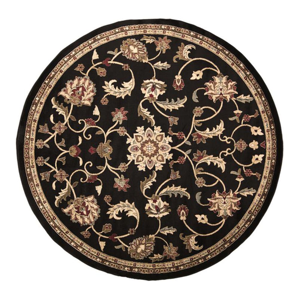 Surya Riley RLY-5025 8" Round Black/Tan/Orange Area Rug, , large