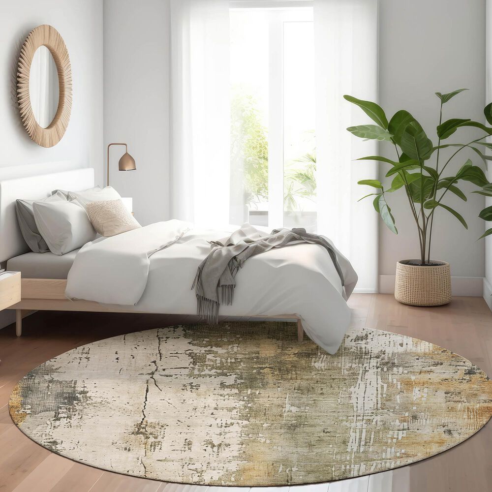 Dalyn Rug Company Kochi KC14 Putty 8&#39; Round Area Rug, , large