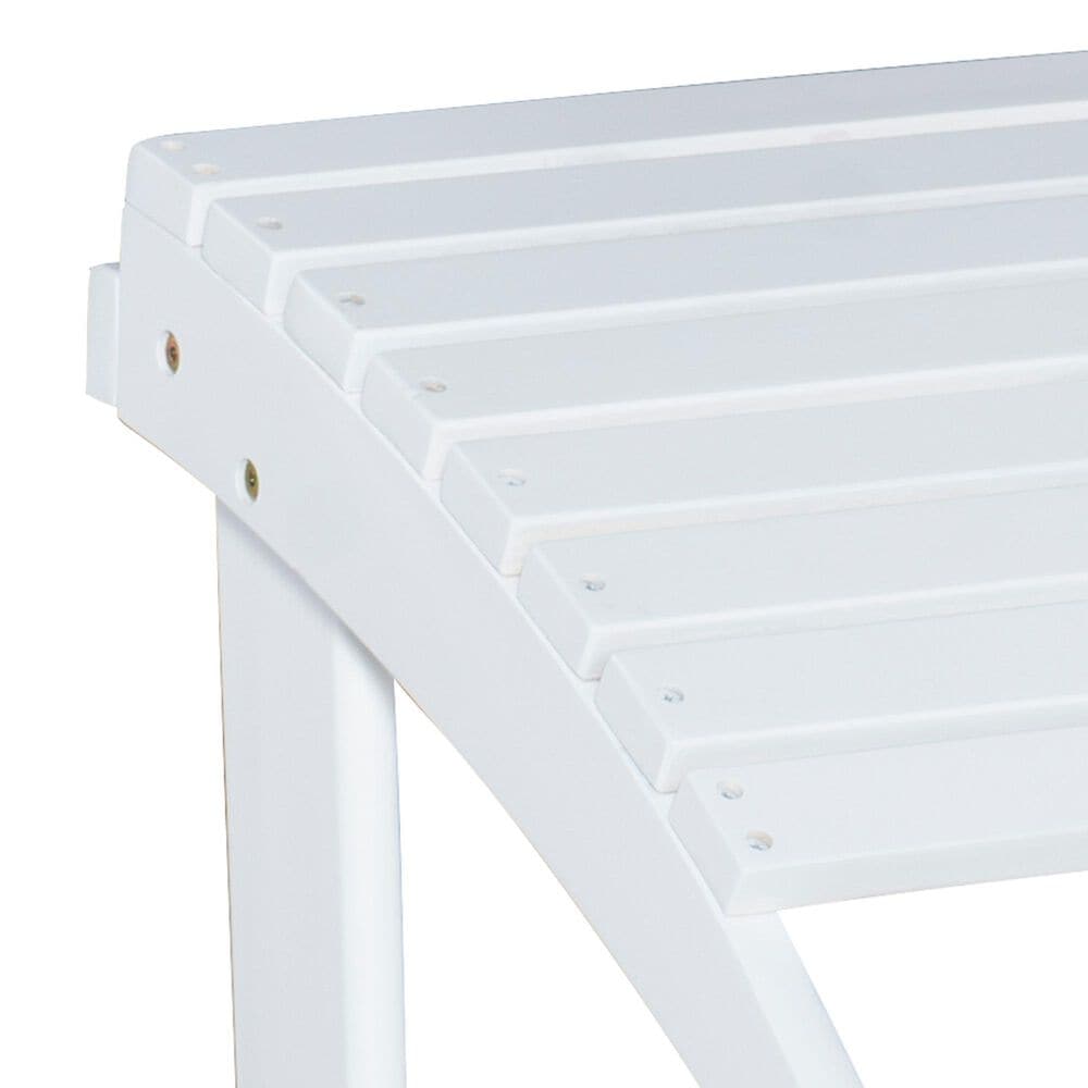 Linon Home Decor Adirondack Patio Ottoman in White, , large