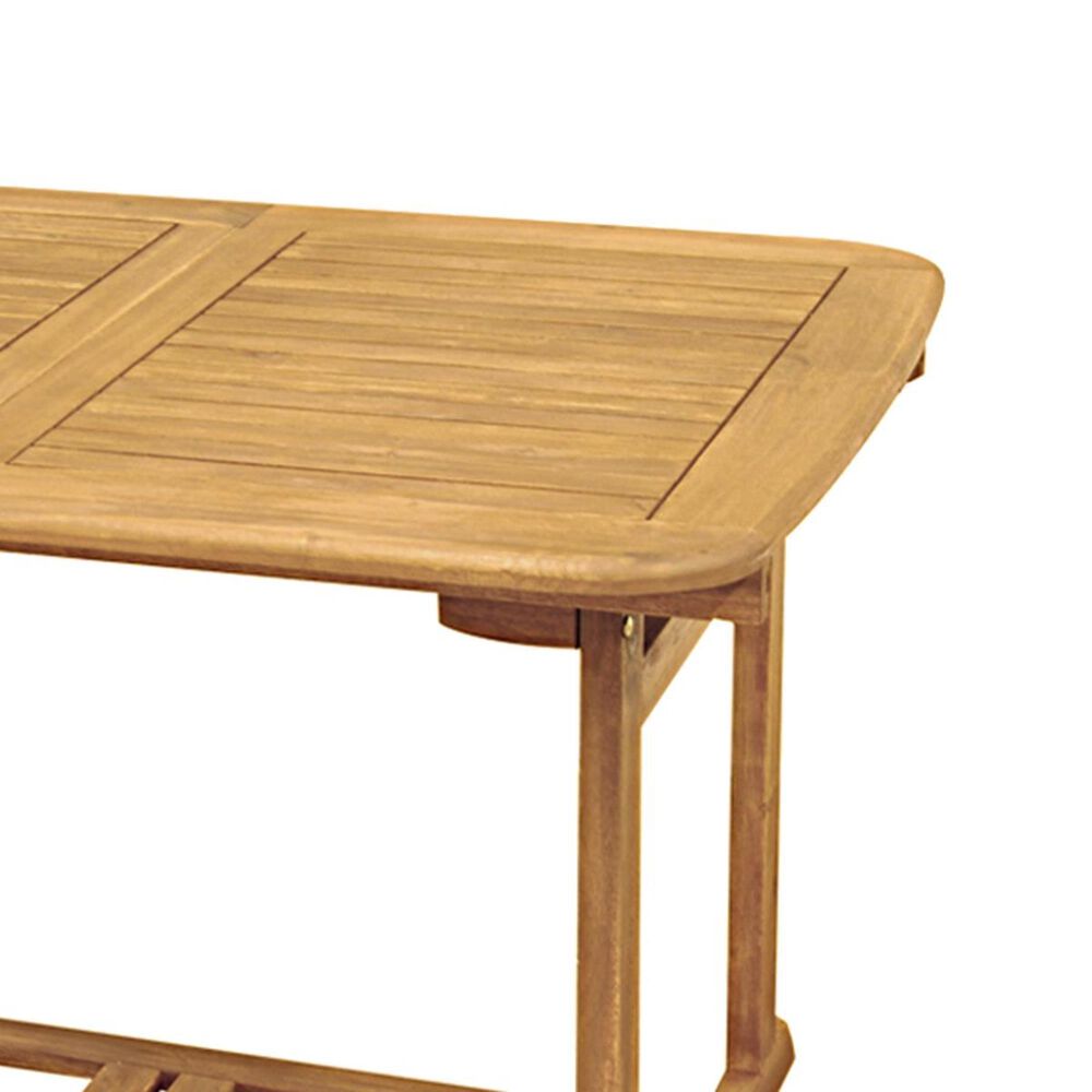 Walker Edison Acacia Wood Patio Butterfly Dining Table in Dark Brown