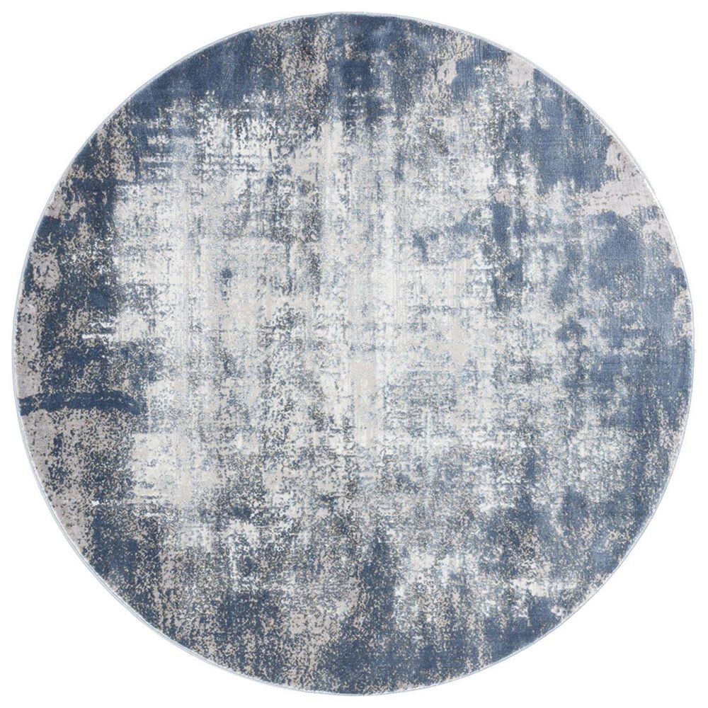 Loloi Patina PJ-01 5"3" Round Denim and Grey Area Rug, , large